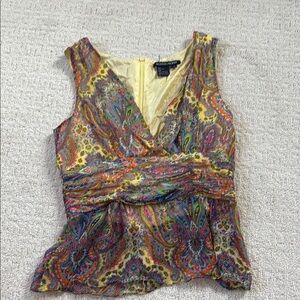 Paisley Wrap Peplum Blouse
